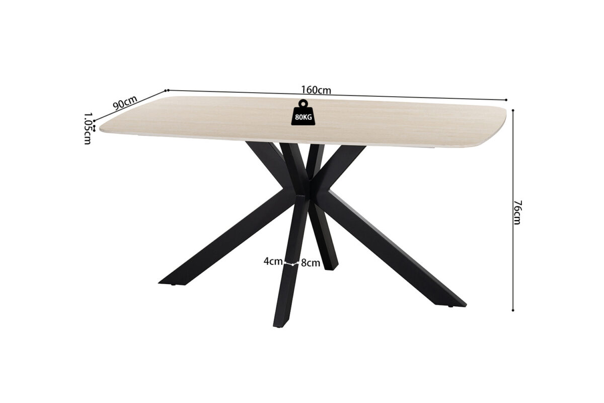 Eettafel Firenze Deens ovaal 160 cm steen barok beige Industrieel – foto 7