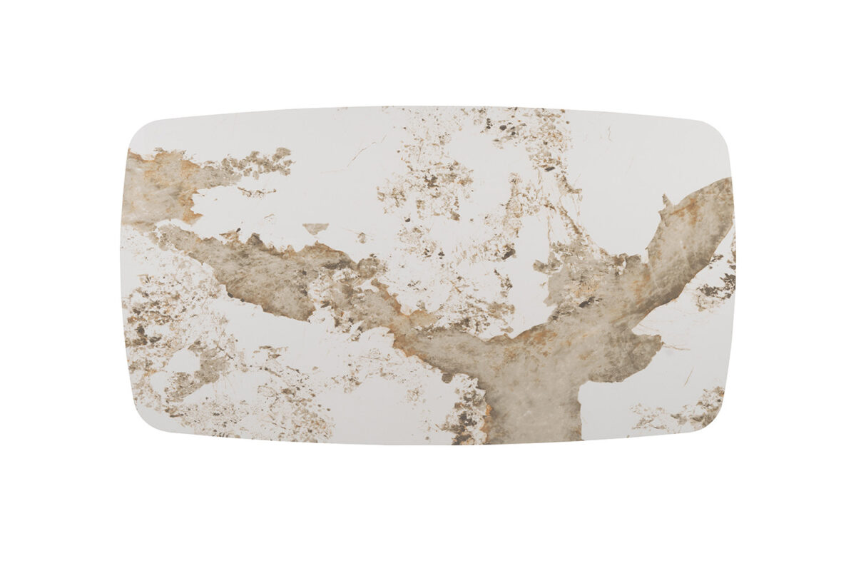 Eettafel Firenze Deens ovaal 160 cm marmerlook wit Industrieel – foto 6