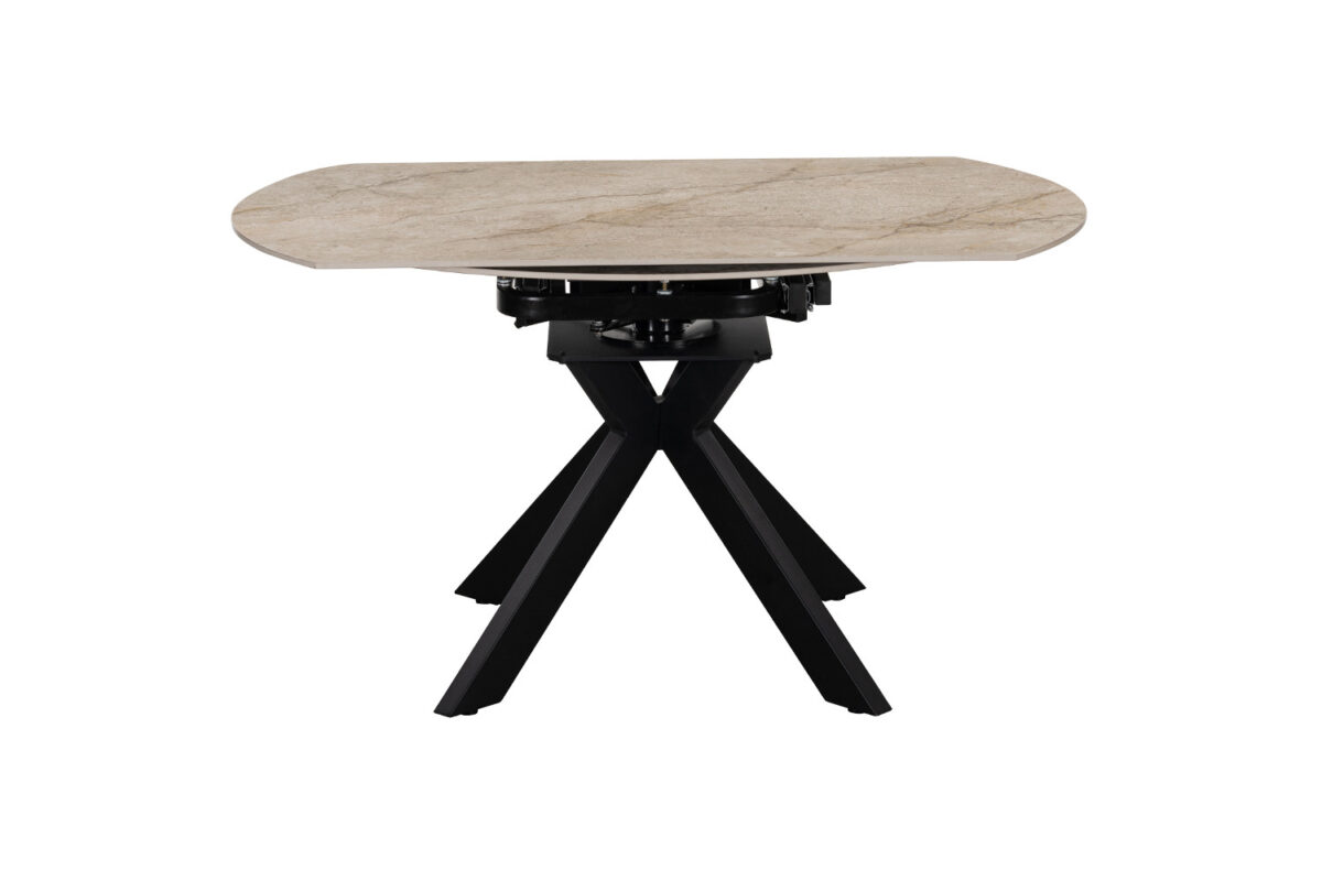 Uitschuifbare eettafel Sparta Rond 140 cm steen beige Industrieel – foto 7
