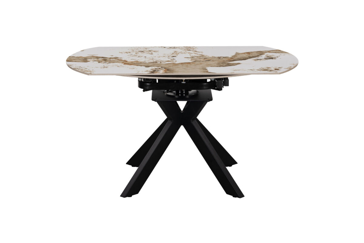 Uitschuifbare eettafel Sparta Rond 140 cm marmerlook wit – foto 8
