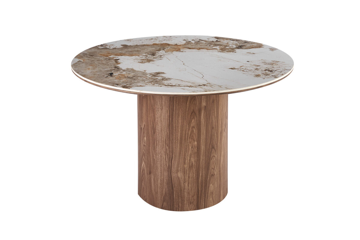 Eettafel Marbella Rond 120 cm marmerlook wit Hotel chique – foto 4