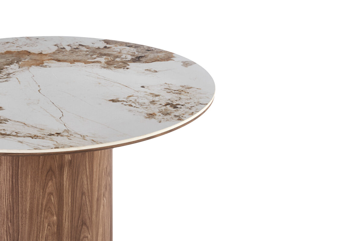 Eettafel Marbella Rond 120 cm marmerlook wit Hotel chique – foto 5