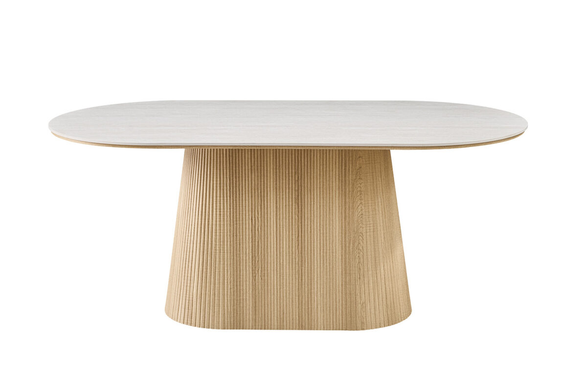 Eettafel Ravenna Ovaal 180 cm naturel eiken grijs Japandi – foto 5