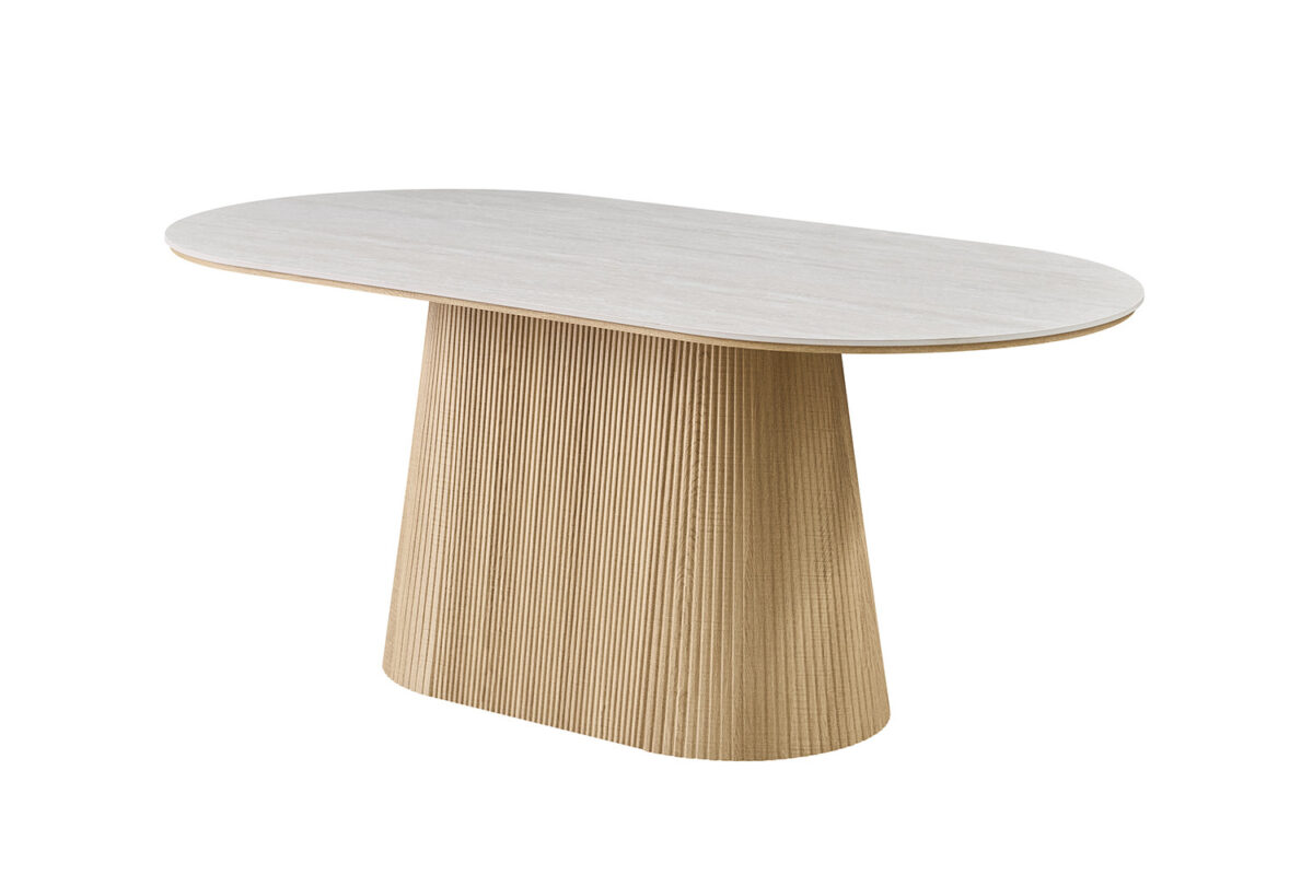 Eettafel Ravenna Ovaal 180 cm naturel eiken grijs Japandi – foto 6