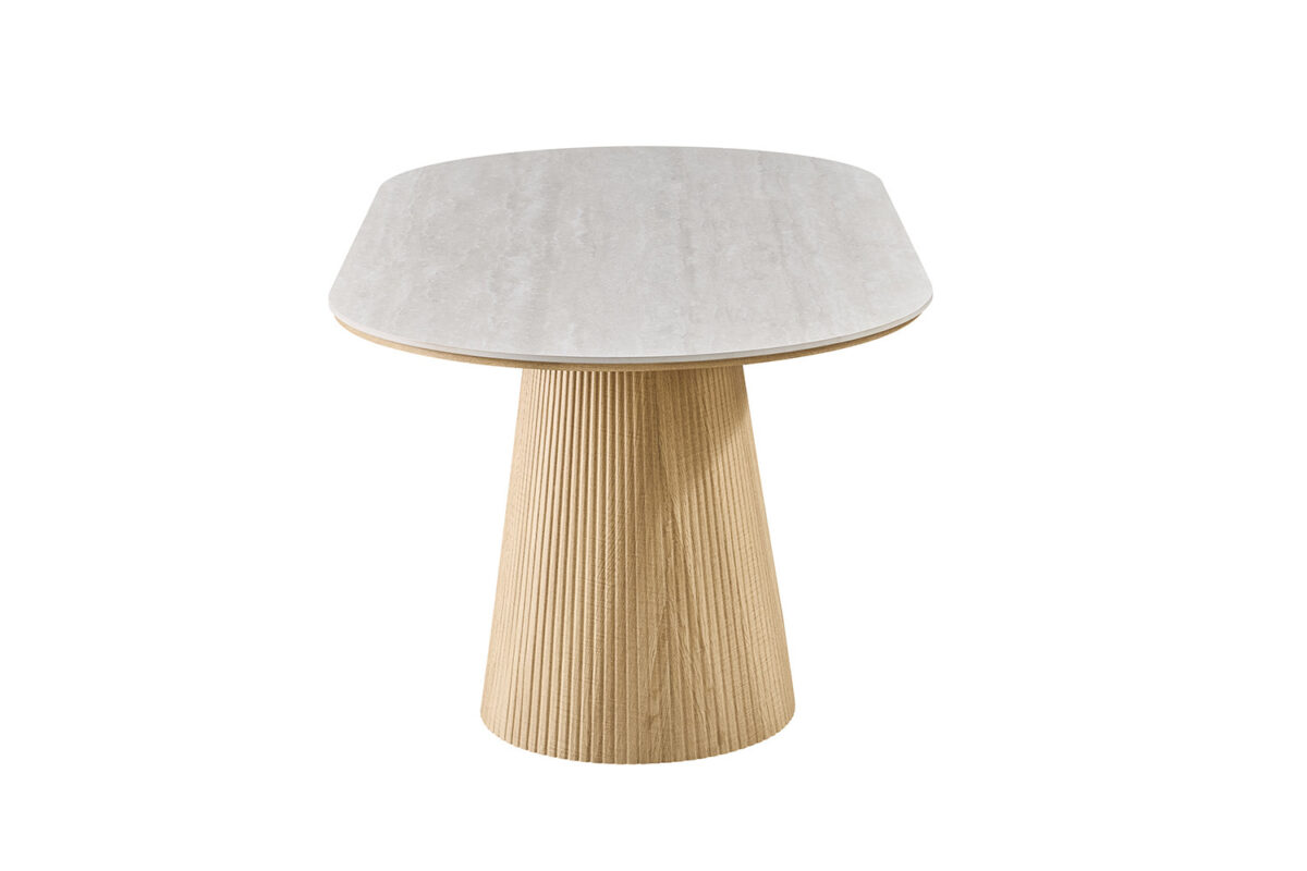 Eettafel Ravenna Ovaal 180 cm naturel eiken grijs Japandi – foto 7