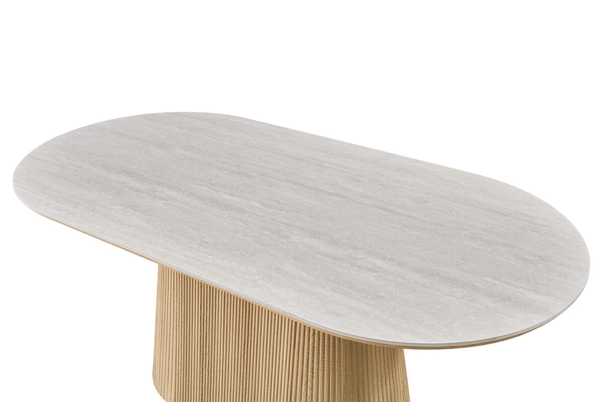 Eettafel Ravenna Ovaal 180 cm naturel eiken grijs Japandi – foto 8