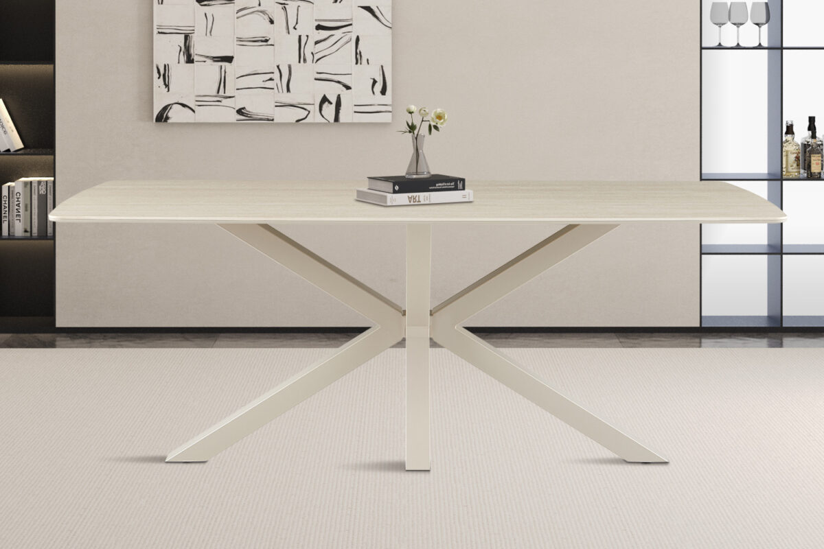 Eettafel Helsinki Deens ovaal 180 cm steen barok beige – foto 3