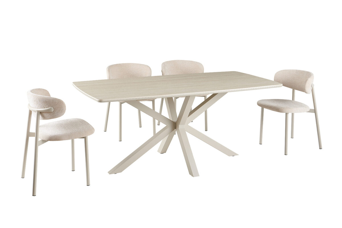 Eettafel Helsinki Deens ovaal 180 cm steen barok beige – foto 7