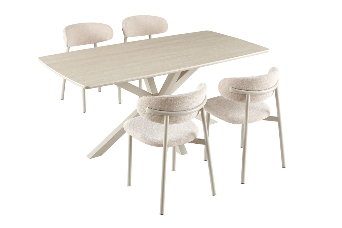 Eettafel Helsinki Deens ovaal 180 cm steen barok beige – foto 8