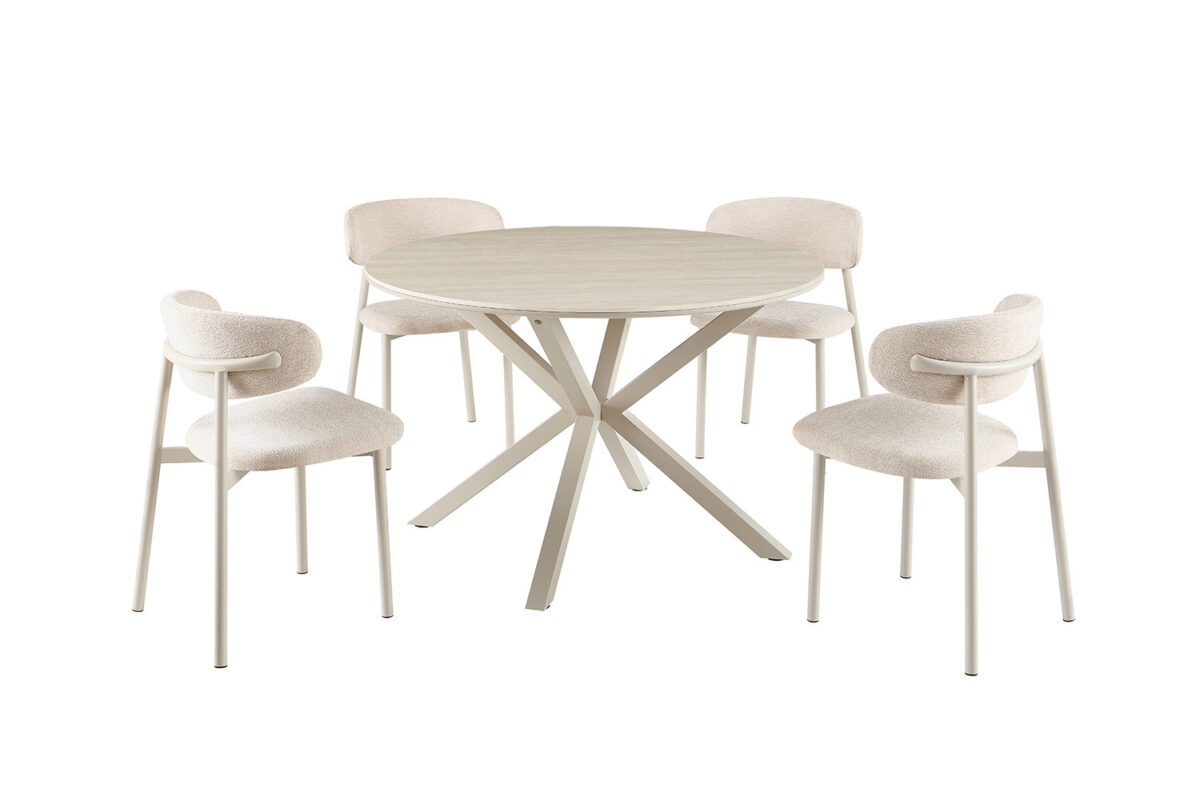 Eettafel Helsinki Rond 120 cm steen barok beige Scandinavisch – foto 7