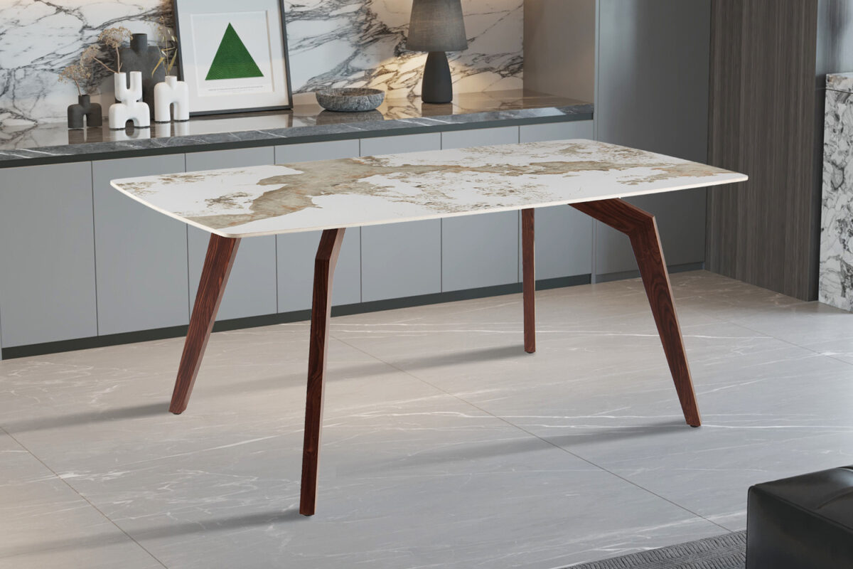 Eettafel Como 180x90 cm marmerlook walnoot Hotel chique – foto 3