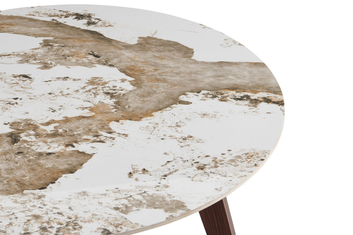 Eettafel Como Rond 120 cm marmerlook walnoot Hotel chique – foto 6