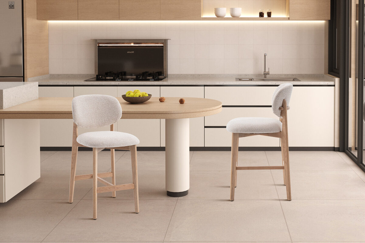 Counterstoel Cordoba Zonder armleuning naturel eiken beige – foto 2