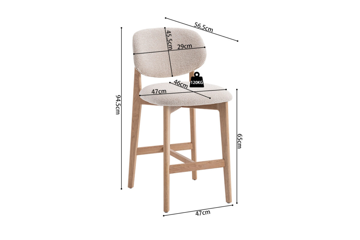 Counterstoel Cordoba Zonder armleuning naturel eiken beige – foto 15