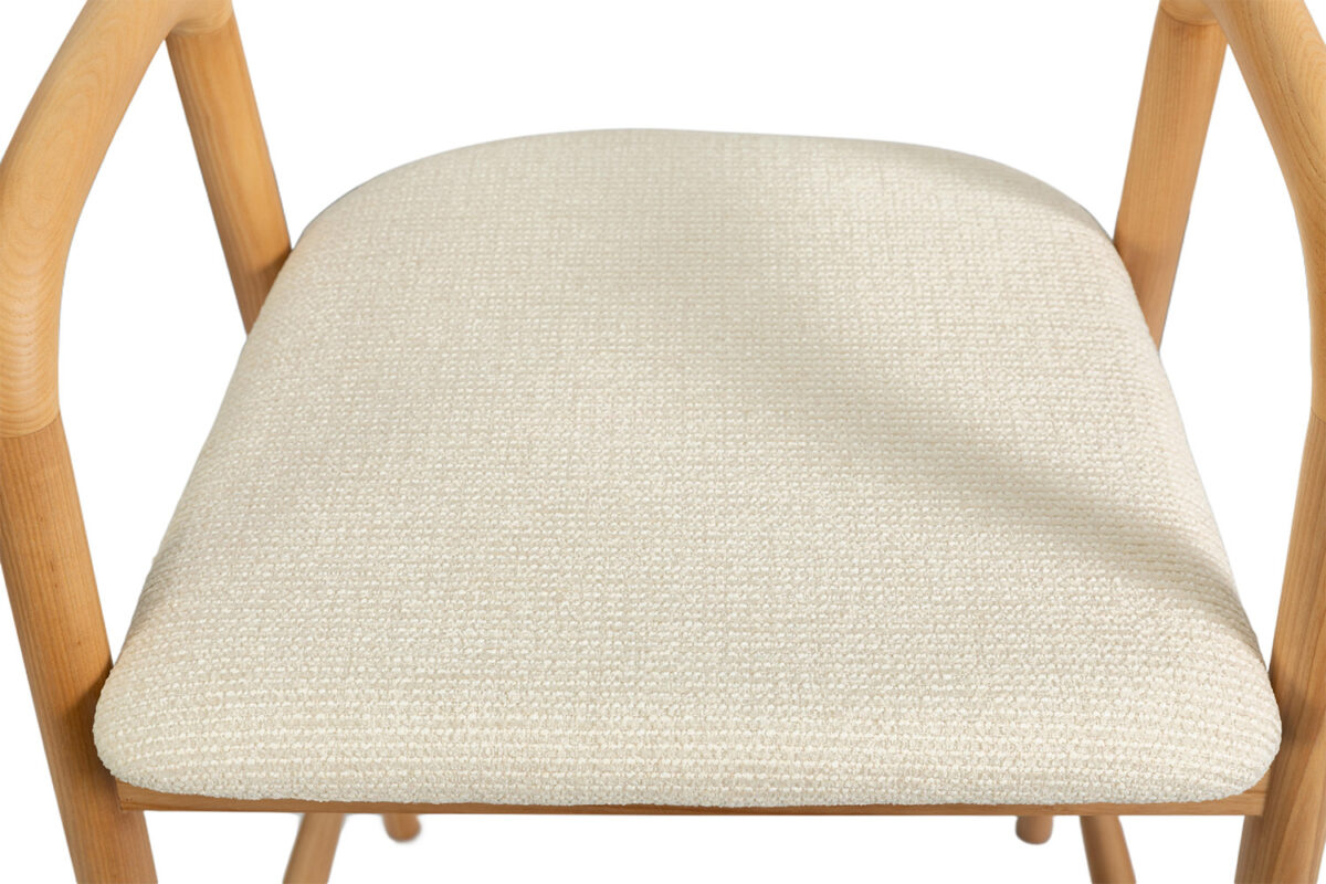 Counterstoel Cannes Met armleuning naturel beige stof Japandi – foto 16