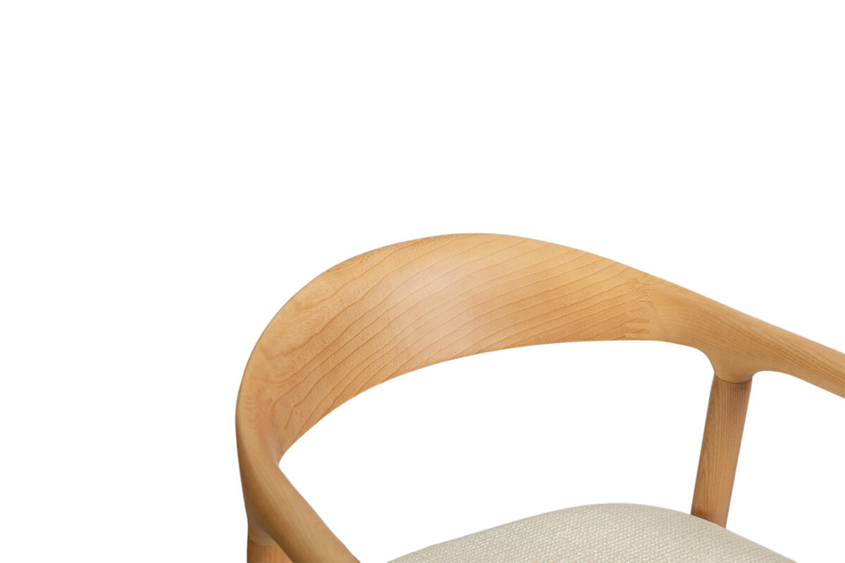 Counterstoel Cannes Met armleuning naturel beige stof Japandi – foto 17