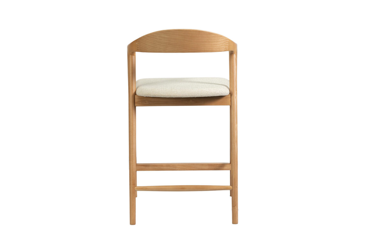 Counterstoel Cannes Met armleuning naturel beige stof Japandi – foto 8