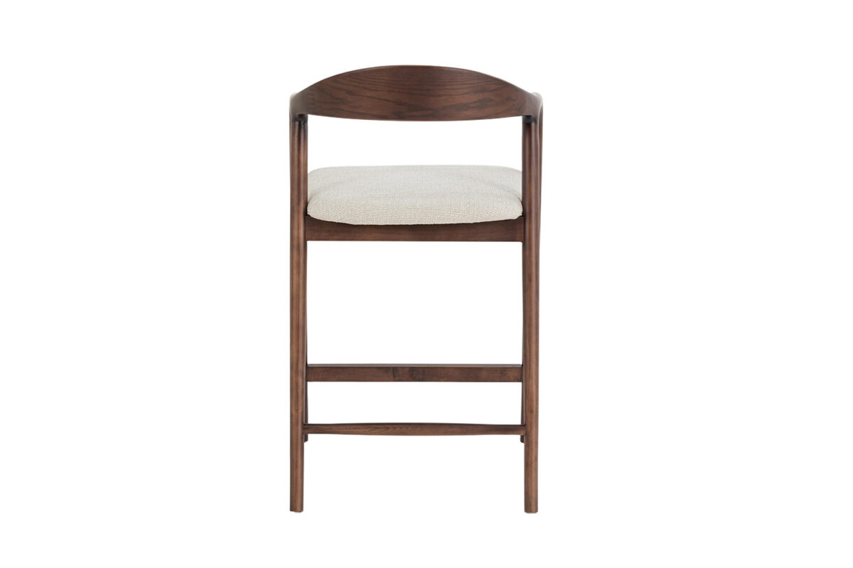Counterstoel Cannes Met armleuning walnoot beige stof Japandi – foto 10