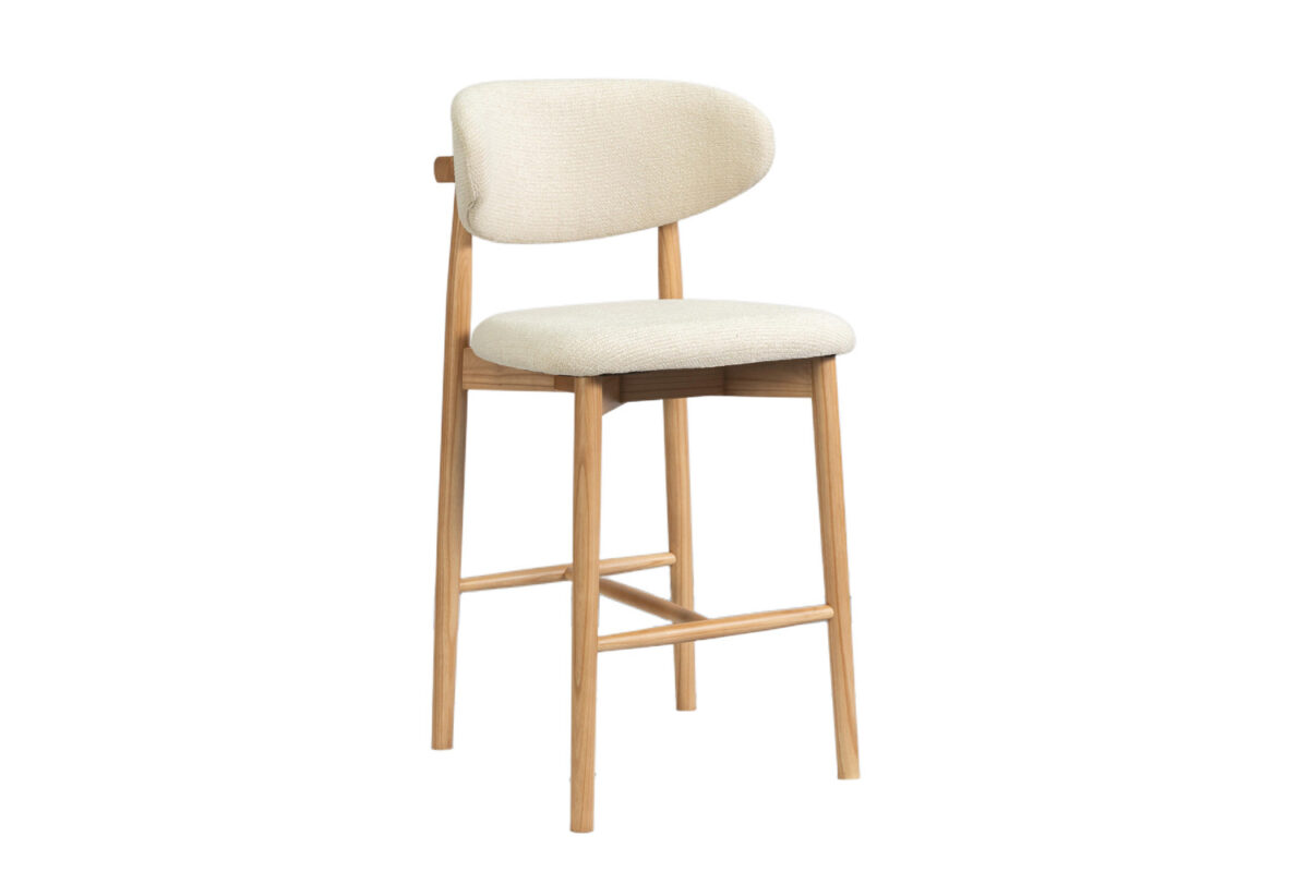 Counterstoel Torino Zonder armleuning naturel beige stof Japandi – foto 5