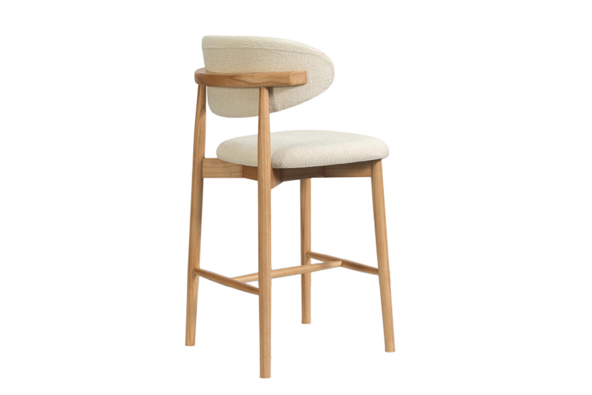 Counterstoel Torino Zonder armleuning naturel beige stof Japandi – foto 8