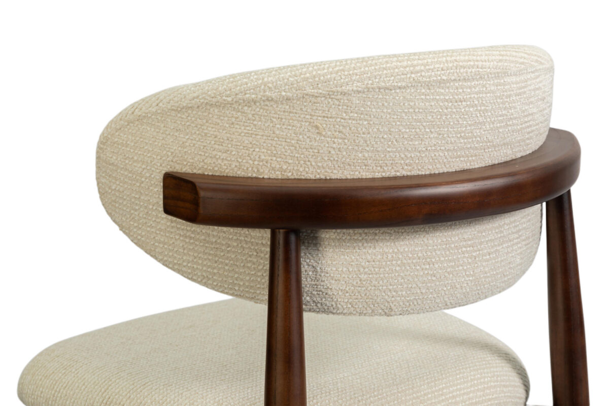 Counterstoel Torino Zonder armleuning walnoot beige stof Japandi – foto 11