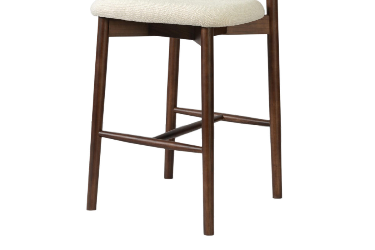Counterstoel Torino Zonder armleuning walnoot beige stof Japandi – foto 12