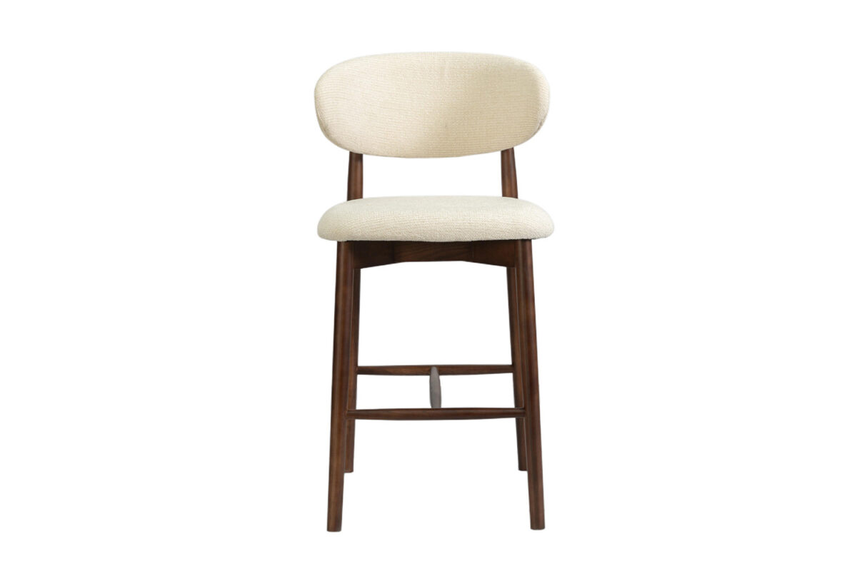 Counterstoel Torino Zonder armleuning walnoot beige stof Japandi – foto 4
