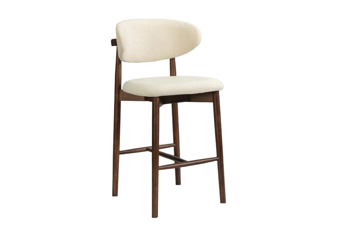 Counterstoel Torino Zonder armleuning walnoot beige stof Japandi – foto 5