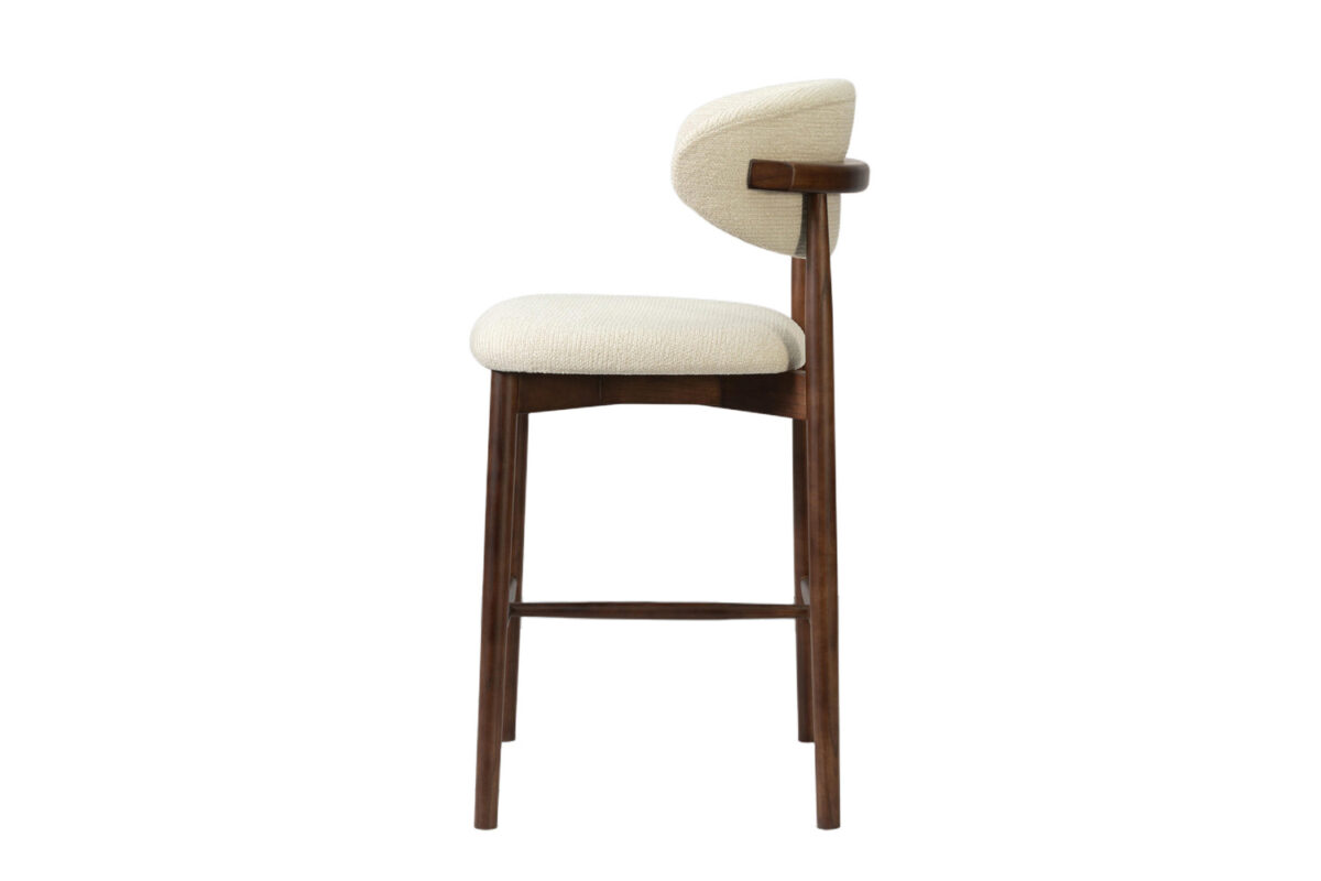 Counterstoel Torino Zonder armleuning walnoot beige stof Japandi – foto 6