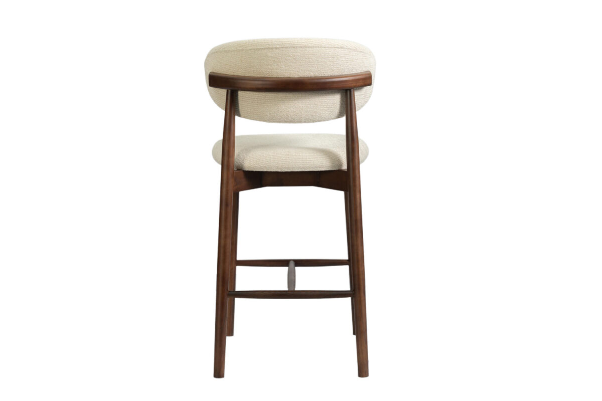 Counterstoel Torino Zonder armleuning walnoot beige stof Japandi – foto 9