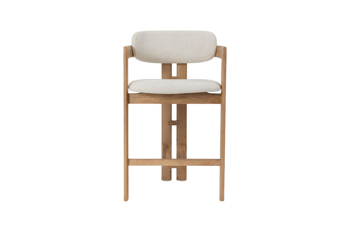 Counterstoel Siena Met armleuning naturel beige stof Japandi – foto 4