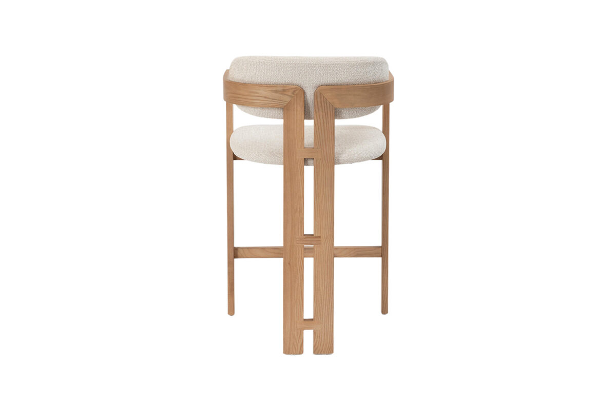 Counterstoel Siena Met armleuning naturel beige stof Japandi – foto 8