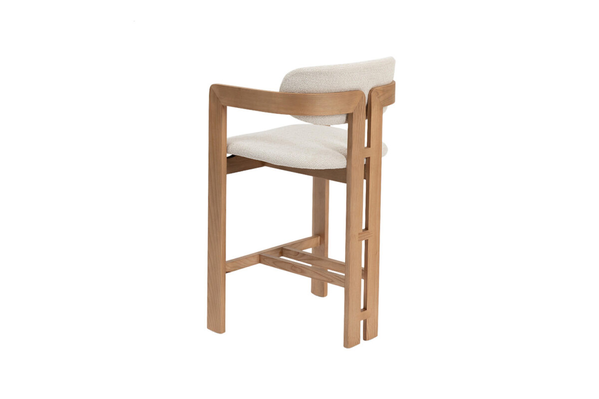 Counterstoel Siena Met armleuning naturel beige stof Japandi – foto 9