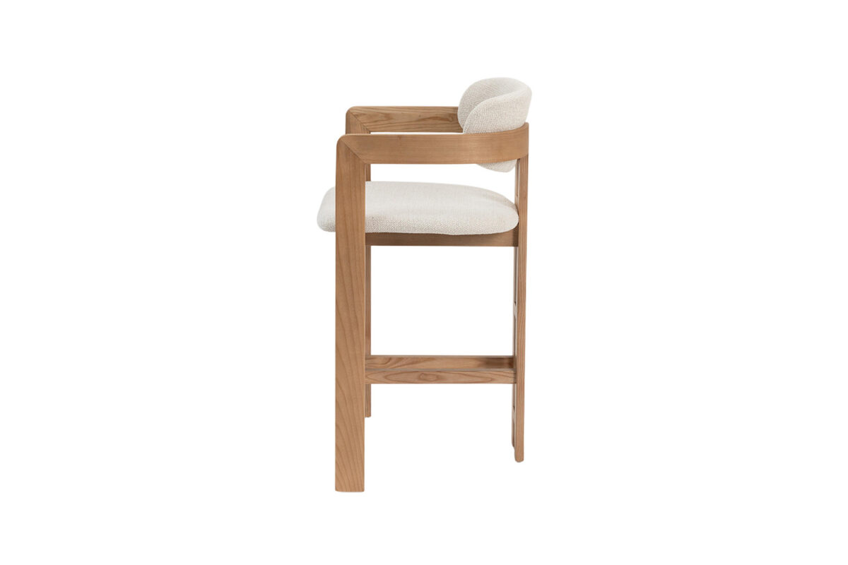 Counterstoel Siena Met armleuning naturel beige stof Japandi – foto 10