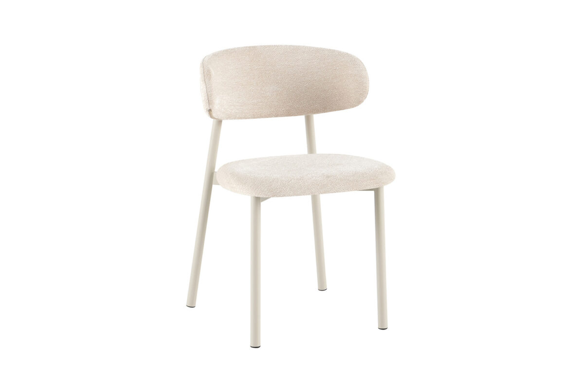 Eetkamerstoel Capri Zonder armleuning grijs beige stof Japandi – foto 5