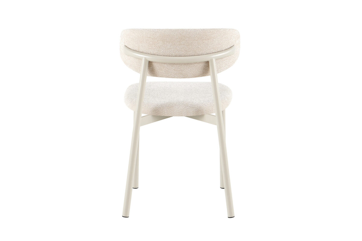 Eetkamerstoel Capri Zonder armleuning grijs beige stof Japandi – foto 7