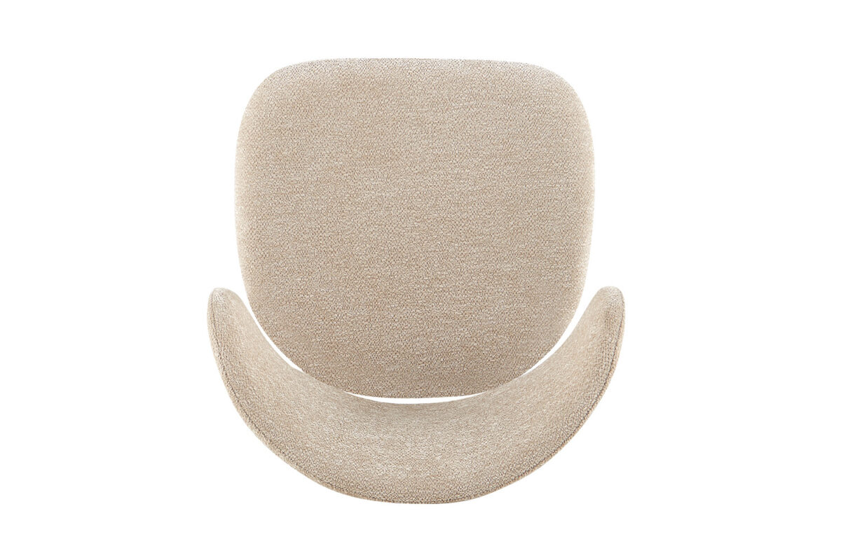Eetkamerstoel Capri Zonder armleuning grijs beige stof Japandi – foto 9