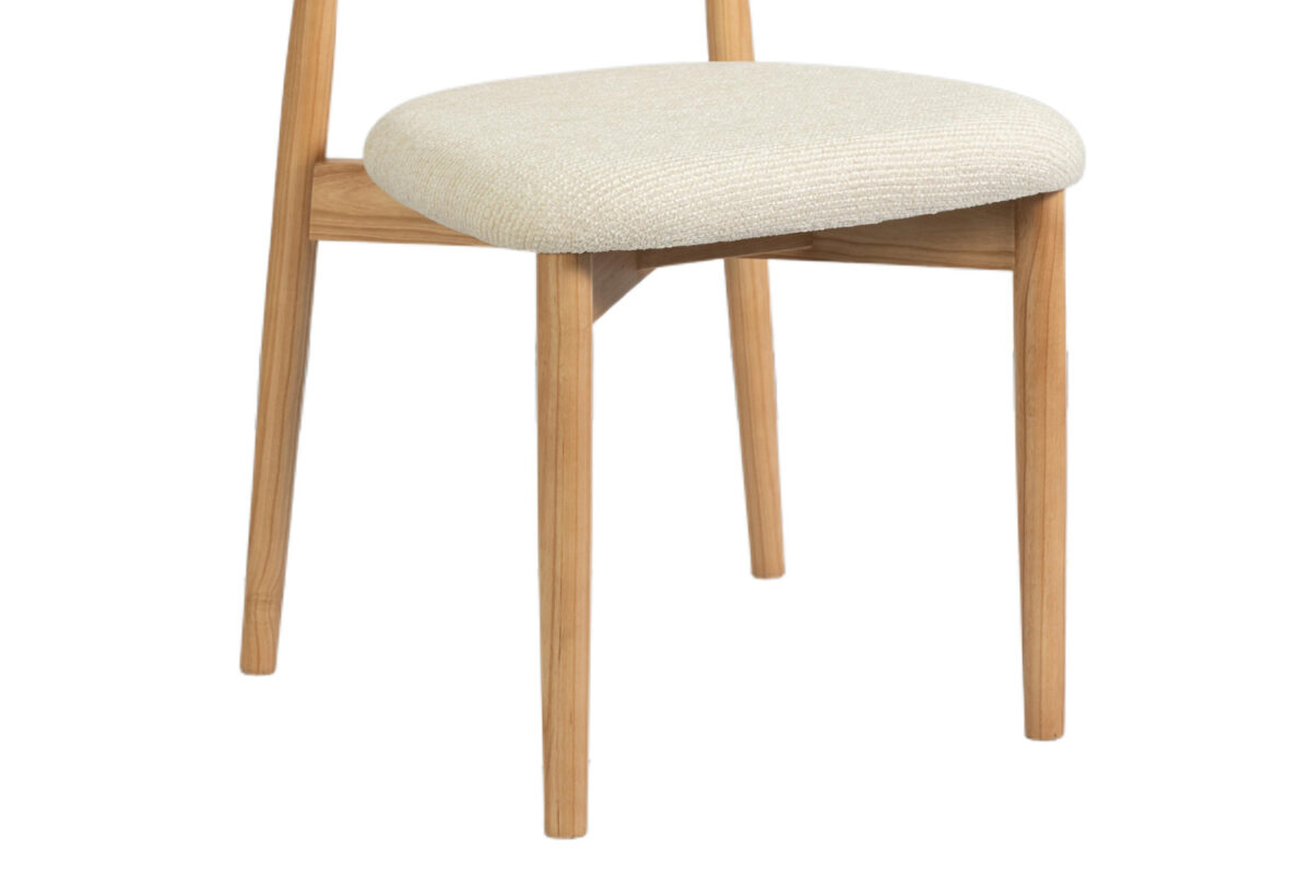 Eetkamerstoel Torino Zonder armleuning naturel beige stof Japandi – foto 12