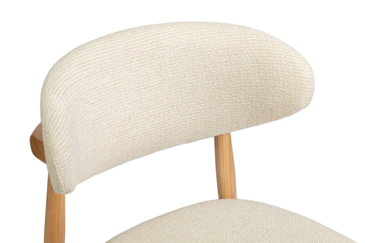 Eetkamerstoel Torino Zonder armleuning naturel beige stof Japandi – foto 9