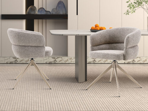 Draaibare eetkamerstoel Sanremo Met armleuning peper beige poot