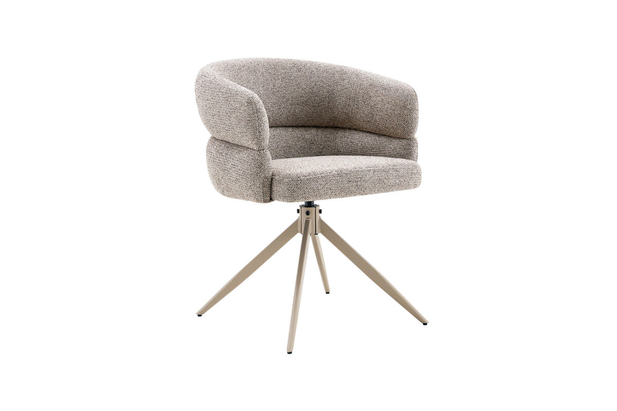 Draaibare eetkamerstoel Sanremo Met armleuning peper beige poot – foto 5