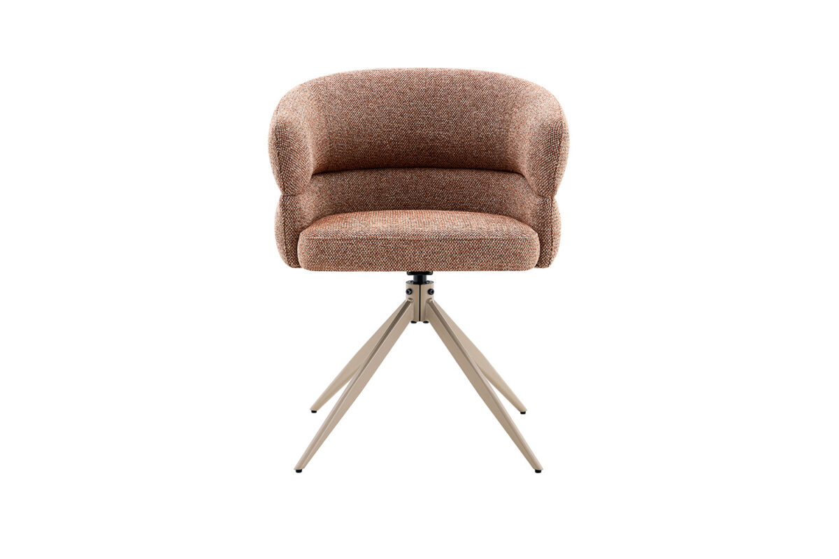 Draaibare eetkamerstoel Sanremo Met armleuning roest beige poot – foto 4