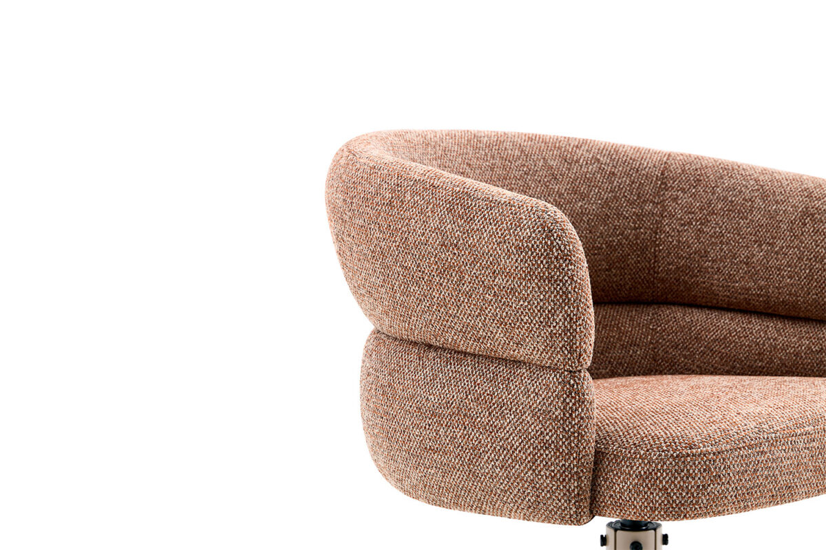 Draaibare eetkamerstoel Sanremo Met armleuning roest beige poot – foto 8