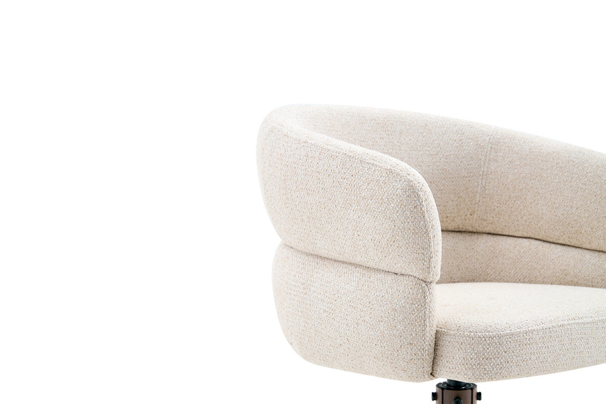 Draaibare eetkamerstoel Sanremo Met armleuning beige walnoot poot – foto 8