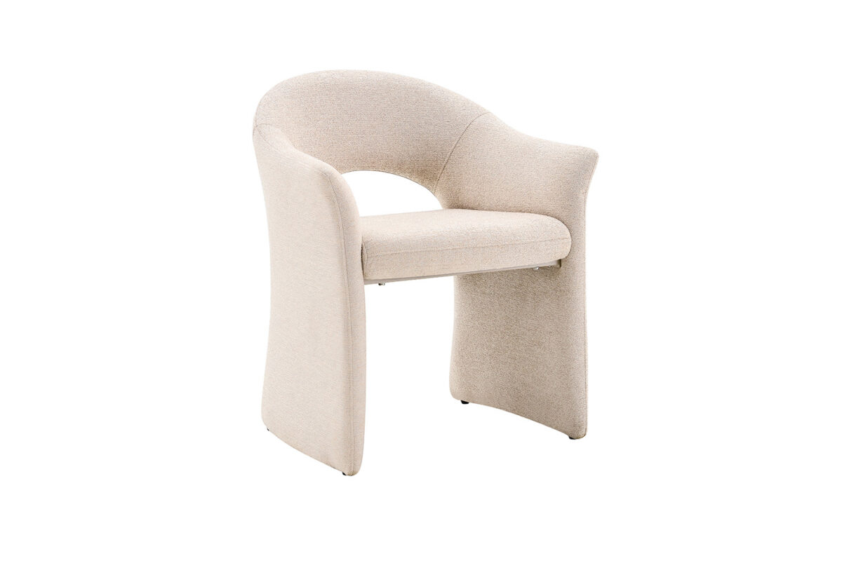 Eetkamerstoel Antibes Met armleuning beige stof Hotel chique – foto 5