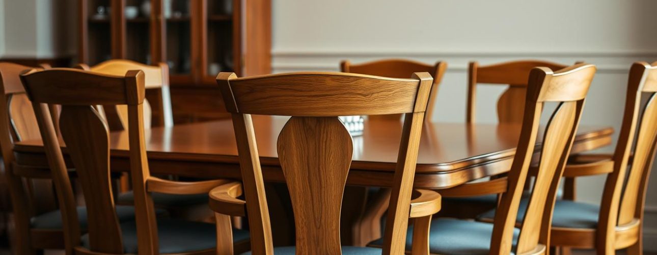 An-elegant-dining-room-setting-featuring-a-collection-of-well-crafted-wooden-armchairs-with-a- An elegant dining room setting, featuring a collection of well-crafted wooden armchairs with a warm, natural finish. The chairs are arranged around a sturdy, rectangular table, inviting guests to sit and enjoy a meal in a cozy, inviting atmosphere. The chairs have a classic, timeless design, with gently curved armrests and a comfortable, supportive backrest. Soft, diffused lighting casts a gentle glow, accentuating the rich grain and texture of the wood. The overall scene exudes a sense of comfort, craftsmanship, and a touch of understated sophistication, perfectly suited for a traditional or modern dining space.