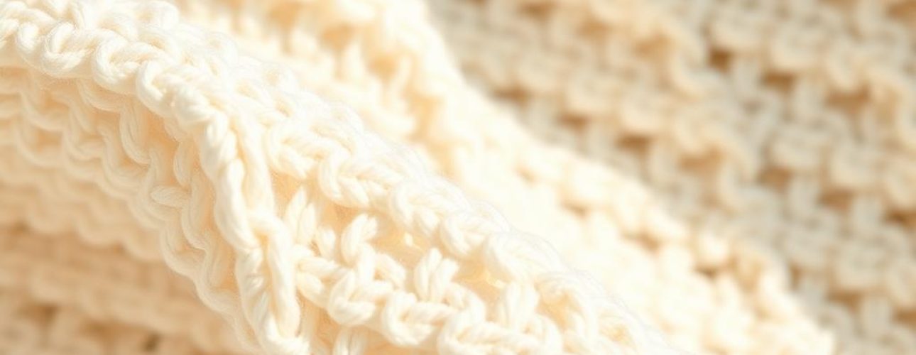 Close-up van een lichte boucle stof die de karakteristieke lussen en textuur toont.