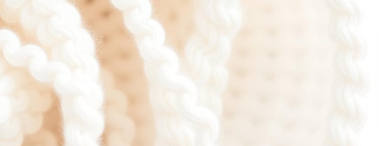 Close-up van een witte boucle stof met karakteristieke lussen en krullen in een textuur.
