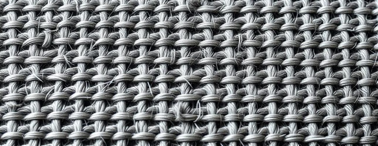 Close-up van een strakgeweven meubelstof die krasbestendig is tegen kattenklauwen