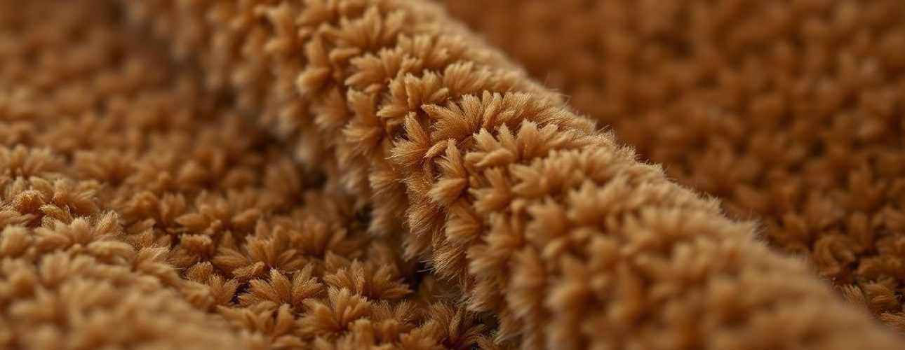 Close-up van fluwelen stof die de karakteristieke pool en textuur toont